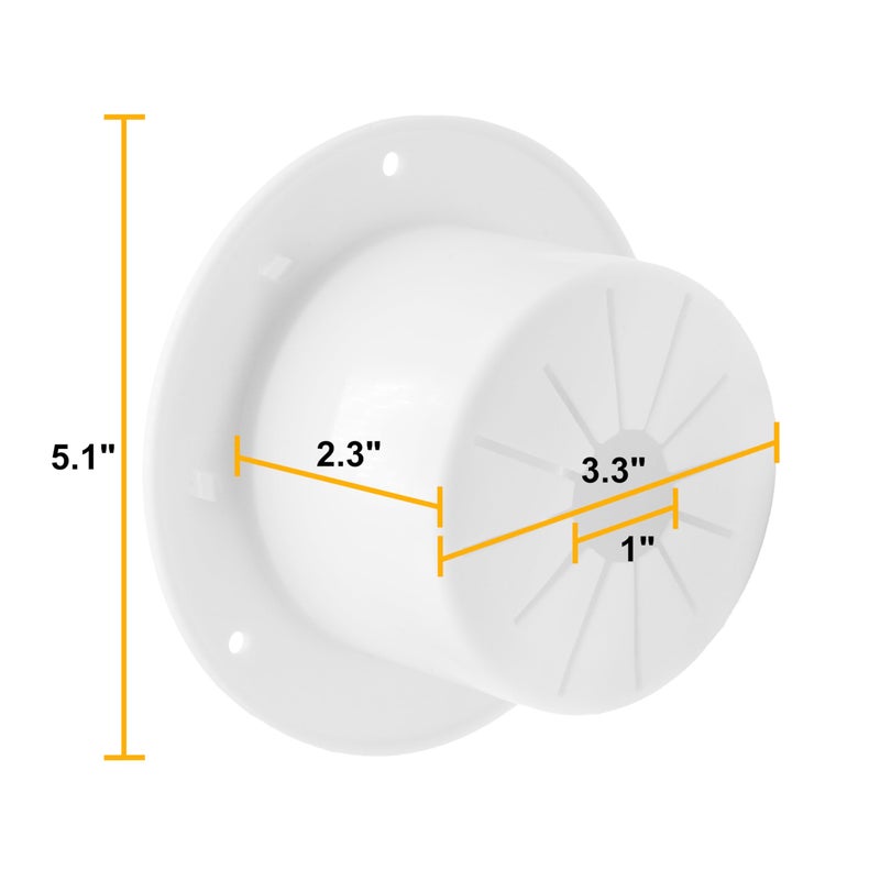 Halotronics RV 5-inch Round Electric Cable Hatch for 30 and 50 Amp Cords (White) - Image 3